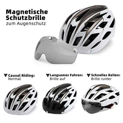 Fahrradhelm mit Visier von Shinmax für Herren und Damen