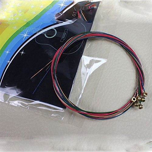 Geshiglobal Lot de 6 cordes en acier pour guitare acoustique Couleurs arc-en-ciel - Les Beatles, Paul McCartney, John Lennon, RIngo Starr, George Harrison Geshiglobal Lot de 6 cordes en acier pour guitare acoustique Couleurs arc-en-ciel – Image 7