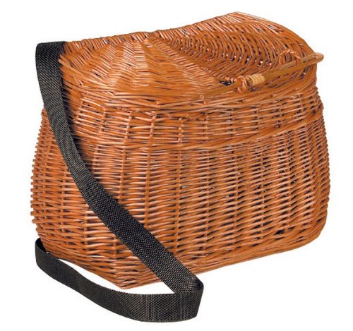 Panier De Pêche En Osier Avec Couvercle - Occasion - Capacité 3L - Dimensions 33x13x18 Cm