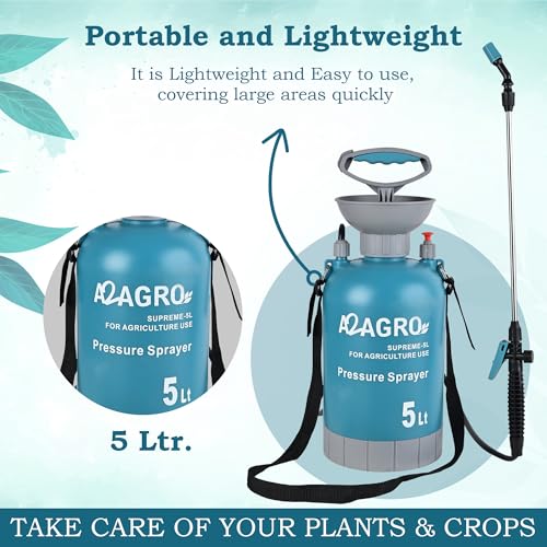 Image of Garden Pressure Sprayer, 5 Litre Capacity, for Car wash, Agriculture and Gardening