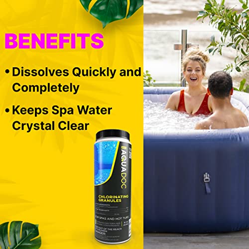 Aquadoc | Spa Chlorine Granules For Hot Tub - Spa Sanitizing Granules For Hot Tubs - Recommended Chlorine For Spa - Granulated Chlorine For Hot Tub And Spa - Hot Tub Chlorinating Granules - 1Lbs #TOP1