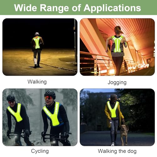 CAINCAY Reflektorweste 2 Stück Einstellbar Warnweste Leicht Sicherheitsweste Fahrrad, Reflektierende Weste Atmungsaktiv Laufweste Reflektoren Kleidung für Joggen Wandern Radfahren
