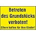 Produktbild Verbotsschild "Betreten des Grundstücks verboten! Eltern haften für ihre Kinder!" | 300x200 mm | gelb/schwarz | 1 Stück