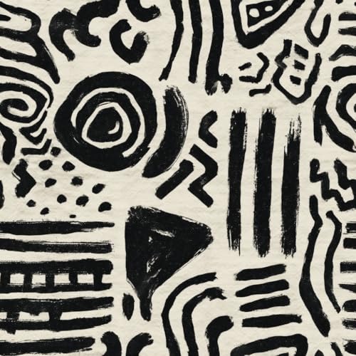 Boho Abstract Ink Brush Wallpaper Self Adhesive Peel and Stick Swirls Stripes Organic Shapes Wall Paper Removable Waterproof for Bedroom Shelf Home Decoration Kitchen Renter Friendly 17.71"x118.1"