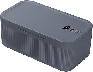 Small Lock Box for Medication Safe Refrigerator Lock Box Small Lockable Medicine Storage Box for Food Mobile Personal Items Refrigerator Snack Lockbox for Office Home School(Gray)