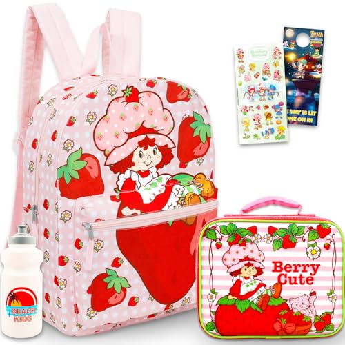 Strawberry Shortcake Backpack and Lunch Box Set for School Bundle + More