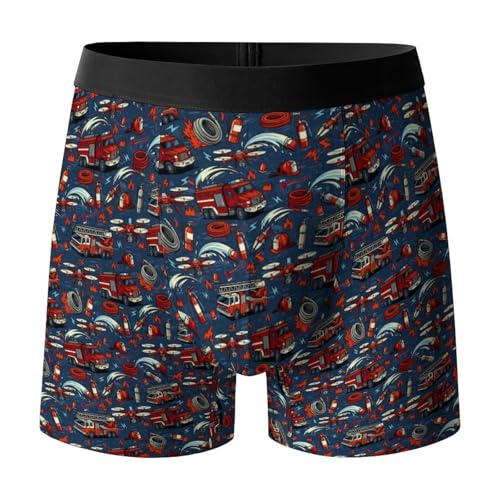 DOPINDU Mens Firefighter Boxer Briefs Fire Department Themed Underwear Fireman