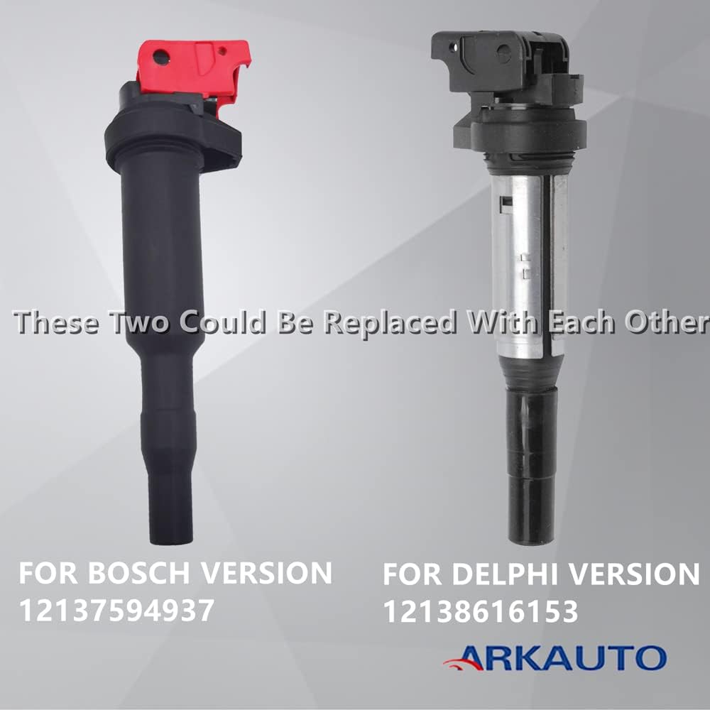 4PCS ARKAUTO HIGH PERFORMANCE IGNITION COIL ARK-IG592-R 12137594937 UF592 FOR MINI R55 R57 R56 R60 R58 R61 R59 1.6 N12 N16 BMW 1 2 3 4 5 SERIES X1 X3 X4 X5 X6 Z4 2.0 2.0T N43 N46 N20 E&F CHASSIS