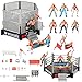 Mini Wrestling Figure Playset,Cage Warriors,12 Little Powerful Wrestlers and 20 Funny Accessories as Hammer,Broken Table,Chair,Ring etc.Great as Cake Topper,Collection,Birthday Gift for Kid Children