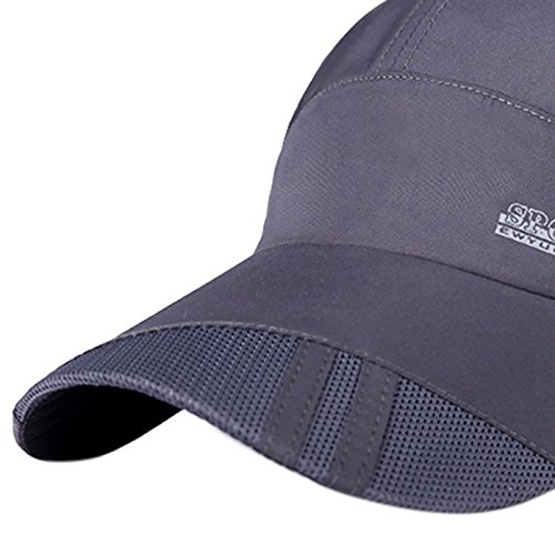 Panegy Unisex Quick Dry Sports Cap Sun Hat Summer UV Protection Outdoor Cap Dark Gray