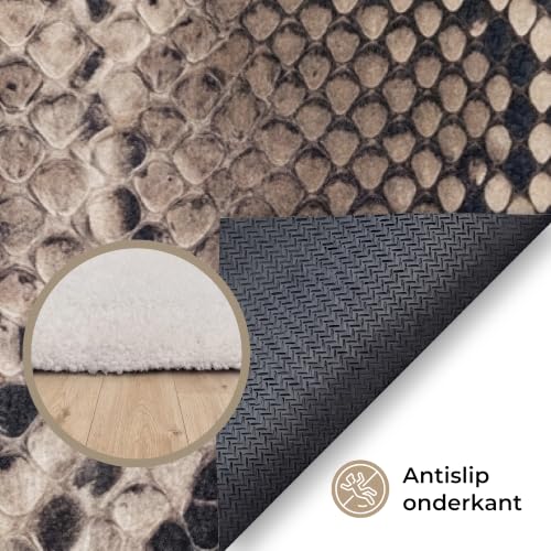 Alfombras habitación dormitorio OnlyWow tapete sala antideslizante pitón marrón 200x140 4