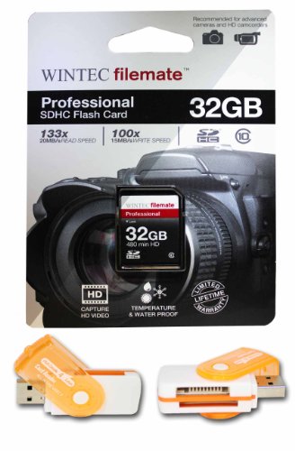 32GB Class 10 SDHC High Speed Memory Card for Nikon COOLPIX L22 COOLPIX L24 Cameras. Perfect for high-Speed Shooting and Filming in HD. with Hot Deals 4 Less All in One Swivel USB Card Reader.