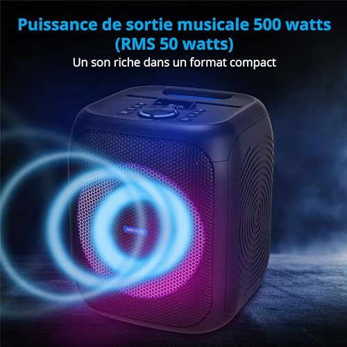 Enceinte MEDION Compact RMS Anneau LED - vue 3