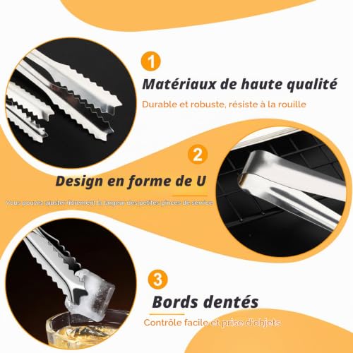 Redamancy Pince à Glaçons, 6 Pièces Pince a Sucre, Pince Bonbon, 15,2cm, pour Cuisine, Café, Fête, Bar et Buffet – vue 6