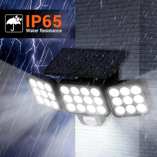 GEARLITE Solar Security Lights Outdoor Motion Sensor, 3500 LM Solar Lights Outdoor Garden with 270° Wide Illumination Angle, Up to 15 Hours 3 Modes IP65 Outdoor Lights for Garage, Front Door and Yard - Image 5