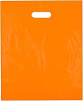 Vista 10 de Bolsas de compras de plástico verde azulado troqueladas con asa de corte 9x12, 100/cs – Bolsas marca directa