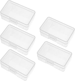 uxcell 5Pcs Battery Storage Case Holder Transparent for 9V Battery Capacity
