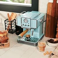 Cecotec Express-Kaffeemaschine Power Espresso 20 Tradizionale Light Blue, 1350 W, Espresso und Cappuccino, 20 Bar und Thermoblock, Dampfdüse, Manometer, Vintage-Design, 1,5 Liter Kapazität – Ansicht 2