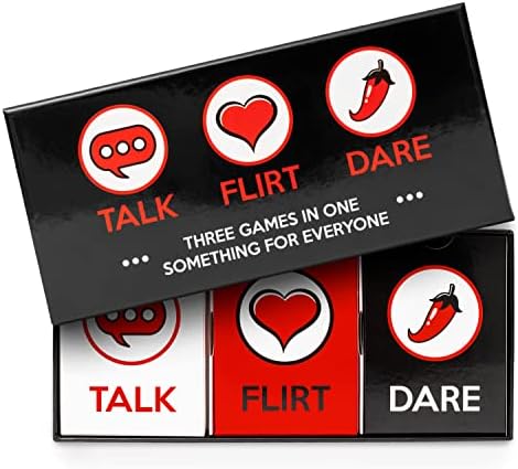 Talk Flirt Dare Couples Game, Gift for Couples, Fun Romantic Date Night Card Game, Conversation and Challenge Cards to Build Connection, Intimacy and Playfulness