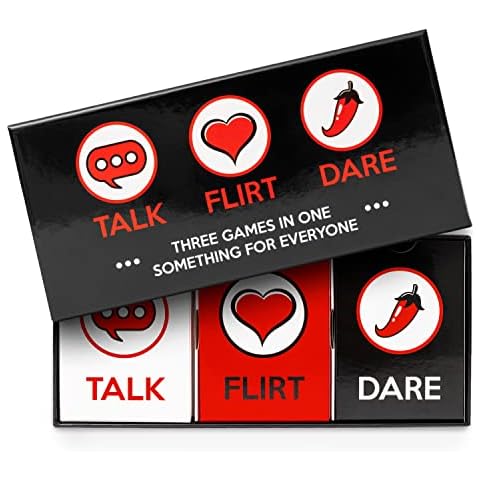 Talk Flirt Dare Couples Game, Valentine’s Day Gift for Couples, Fun Romantic Date Night Card Game, Conversation and Challenge Cards to Build Connection, Intimacy and Playfulness Cover
