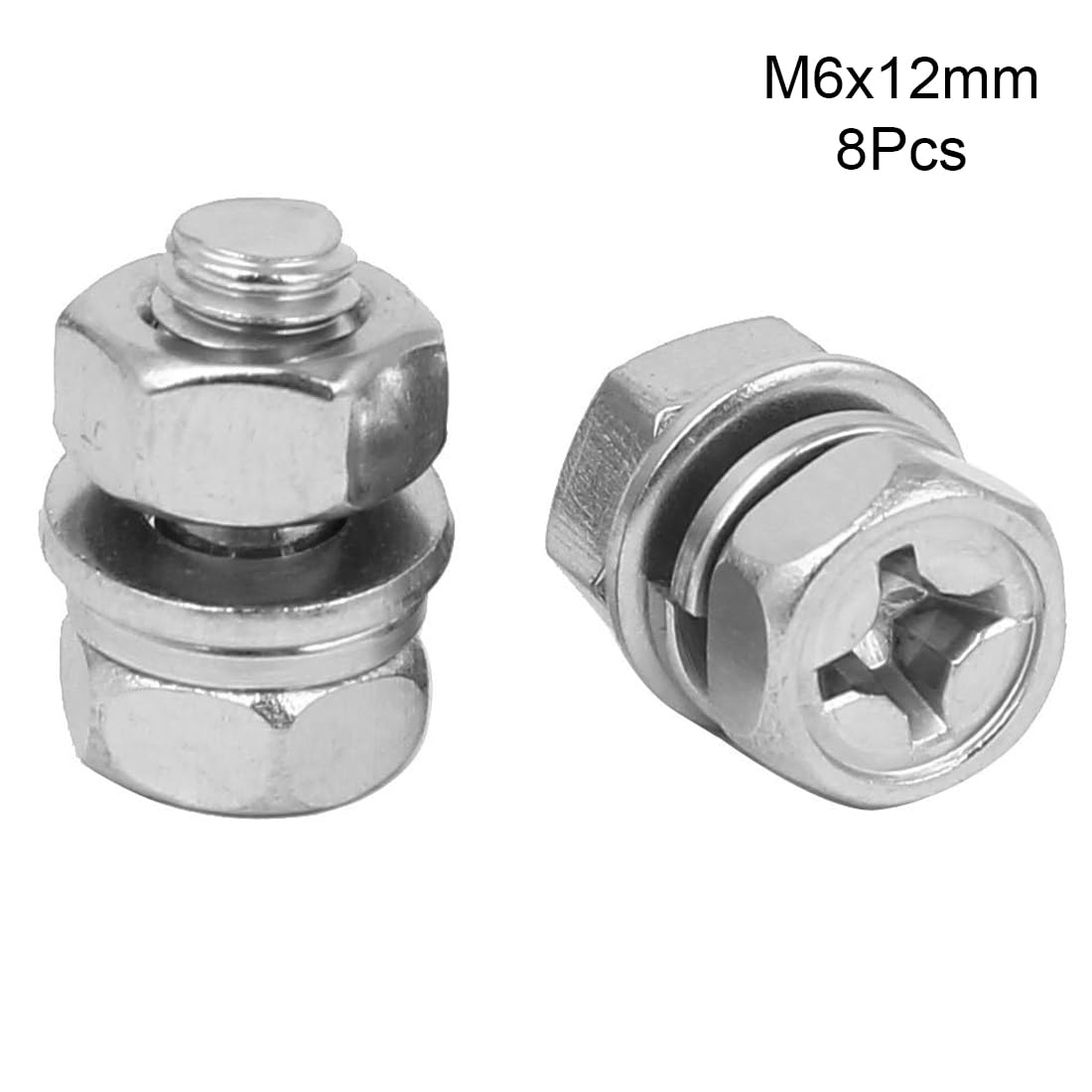 TA-VIGOR M6 x 12mm Stainless Steel Hex Head Bolts Nuts Washers Set - Image 2