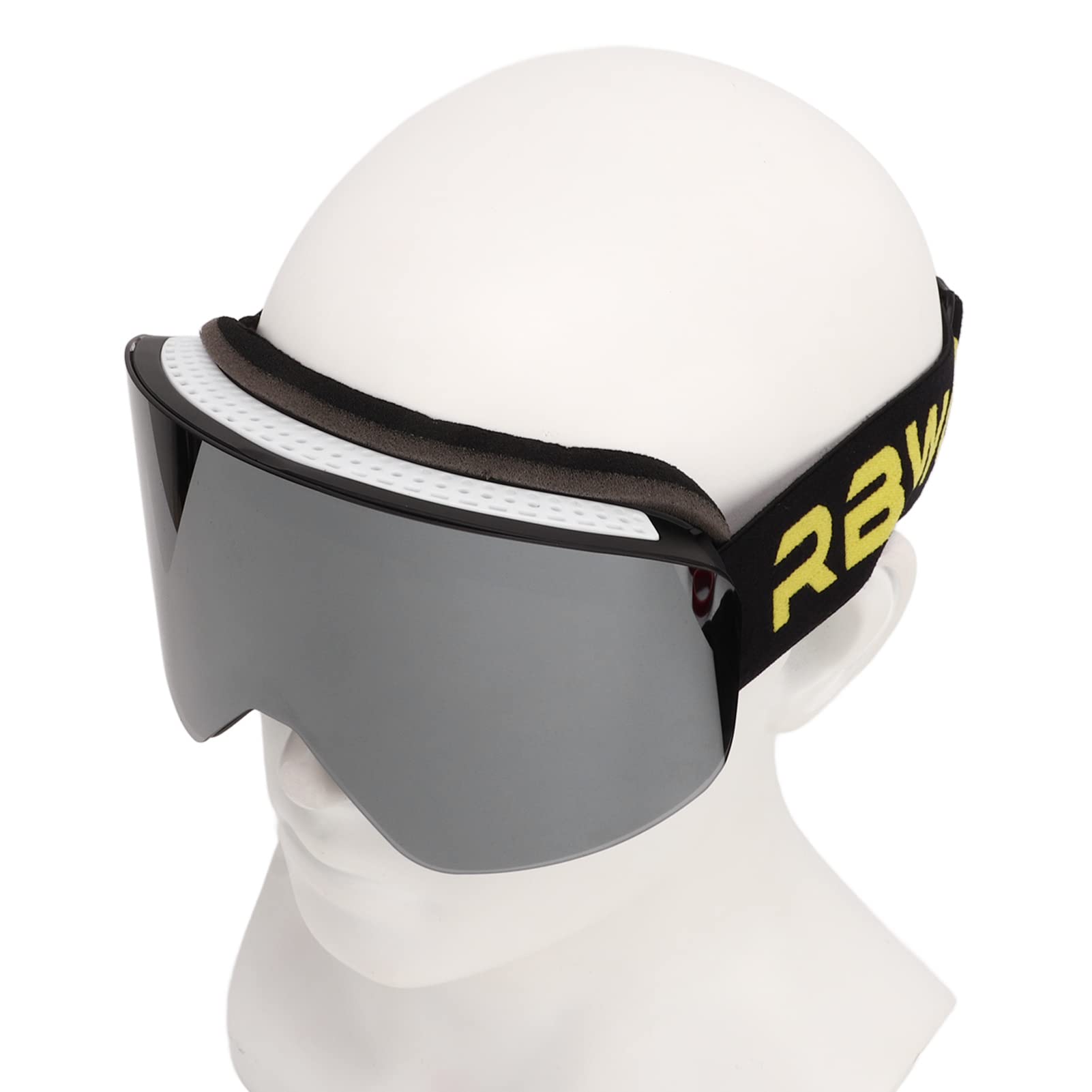 Skibrille, atmungsaktive Ersatzgläser, Antibeschlagbeschichtung, Skibrille, verstellbares Skating-Kopfband (Silberne Linse)