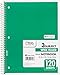 Mead 75698 Spiral Notebook, Wide Ruled, 3 Subject, 120 Sheets, 10.5