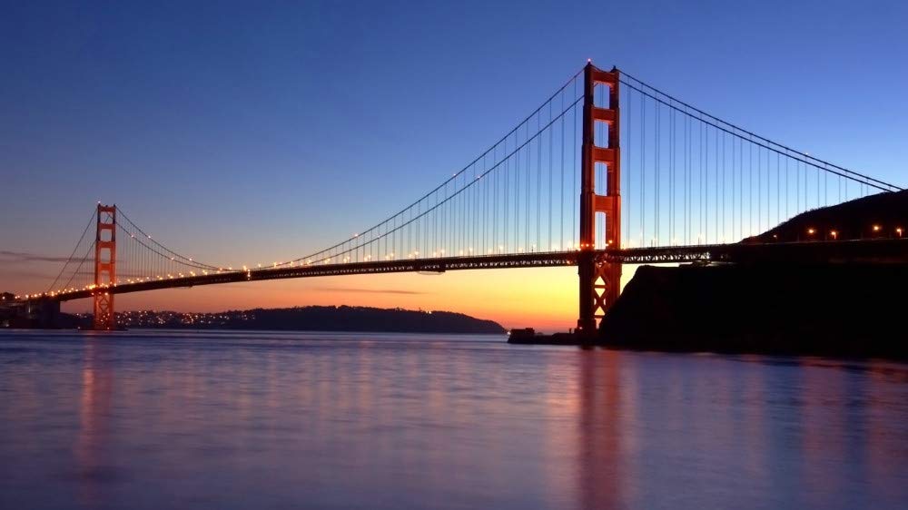 Golden Gate Bridge bei Nacht 3D-Puzzle 2000 Teile, Zusammengebautes DIY-Puzzle-Montagespielzeug für Kinder, Puzzle-Geschenk 70x100CM