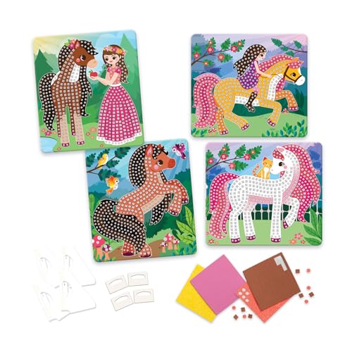 The Orb Factory Sticky Mosaics Horses Arts and Crafts (2296 Piece), Brown/Yellow/Pink/Green, 12" x 2" x 10.75"