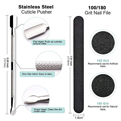 Clear Long Coffin Shaped Fake Nails, Ballerina Full Cover Acrylic Nail Tips, 100Pcs Artificial False Nails With Nail File/Cuticle Pusher/Case For Salon Nail Art, Diy Long Coffin Nails Design Kit #TOP4