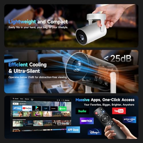Philoent Mini Projector with WiFi 6 and BT 5.4, Built-in Apps 2026 photo 8