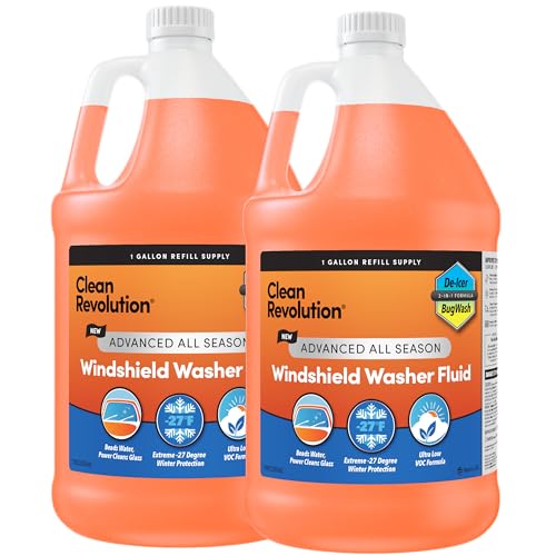 Image of Clean Revolution Advanced All Season Windshield Washer Fluid | Ultra Low VOC Formula | Extreme -27F Winter Protection |128 Fl. Oz | 2 Pack