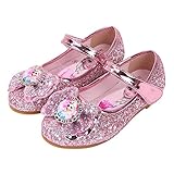  FStory&Winyee Mädchen Prinzessin Schuhe Kinder ELSA Sandalen Partei Glitzer Kristall Schuhe Mädchen Kostüm Zubehör Karneval Verkleidung Party Aufführung Fasching Tanzball, Pink, 26 EU