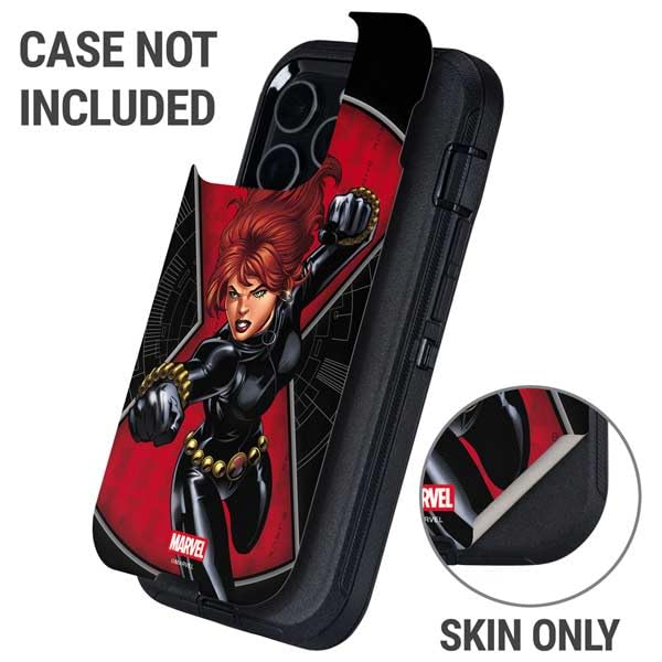 Skinit Decal Phone Skin Compatible with OtterBox Defender iPhone 15 Pro - Officially Licensed Marvel Black Widow Natasha Romanova Design