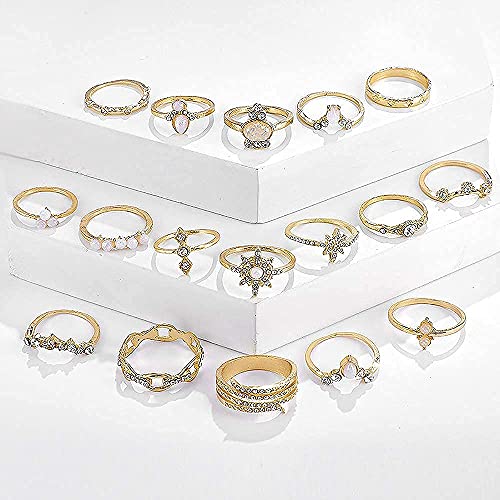 YOOESTORES82 Gold Boho Ring Sets Stackable Knuckle Ring Vintage Snake Finger Rings Set Stacking Joint Midi Trendy Rings Sets for Women3