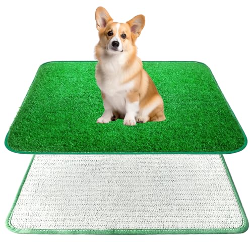 71x46 cm Hundeklo Hundetoilette Welpentoilette, Waschbar Hundetoilette Welpenklo Haustiertoilette mit Kunstrasen, Wiederverwendbar Trainingsunterlage für Balkon Zuhause Wohnung