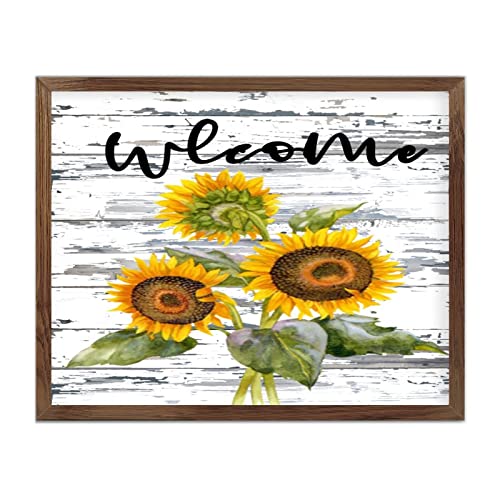Murs vides ? Adoptez la décoration murale sunflower encadrée en bois pour raviver la pièce