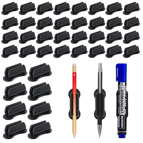 VZZNN Adhesive Pencil Holders for Desk, 40 PCS Silicone Pencil Holder for Desk,Marker Holder...