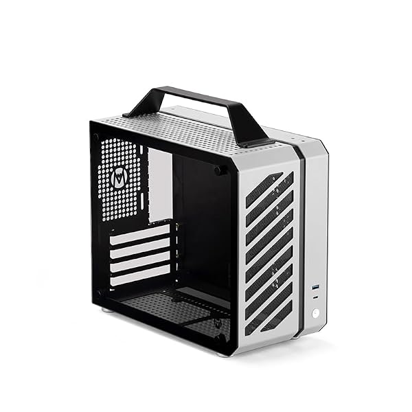 Mechanic Master C26 Desktop Portable Mini MATX Case with Handle | 13.2L | SFX PSU Compatible | MATX Motherboard | 310mm GPU | 135mm Air Cooling (Moonlight Silver) by MECHANIC MASTER - Used condition - US$116.73