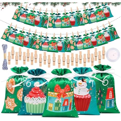 Advent Calendar for Filling 2025, Advent Calendar for Crafts, 24 Advent Calendar Fill Yourself Children's Fabric Cover