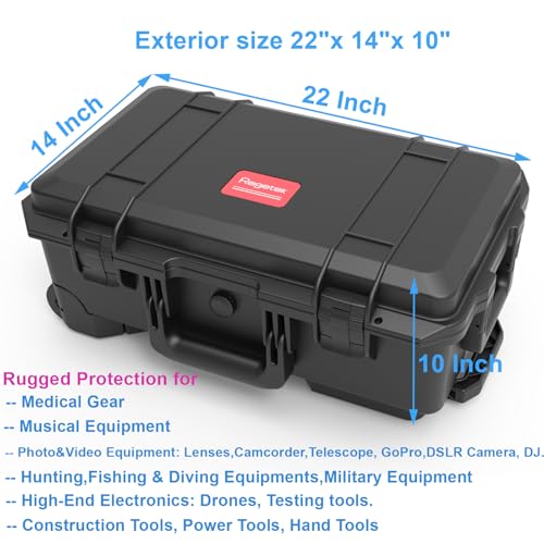 Maleta dura impermeable para cámara de viaje 22x14x10 pulg miniatura 6