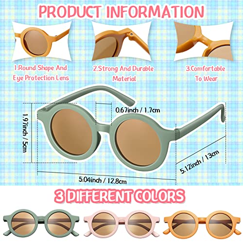 Zhengmy 9 Pairs Kids Sunglasses Round Flower Heart Shaped Sunglasses for Toddler Girl Boy Baby Cute Glasses for Party3