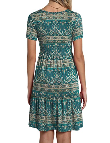 Image of TAOHUADAO 2026 Summer Dresses for Women Short Sleeve Ruffle Casual Sundress with Pockets