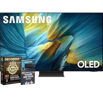 Samsung 65 inch OLED 4K S95F Smart TV (2025) Vision AI, OLED HDR Pro, Glare-Free Bundle with CPS Exclusive 1-Year Protection & Deco Gear Complete Home Theater Beginner's Guidebook