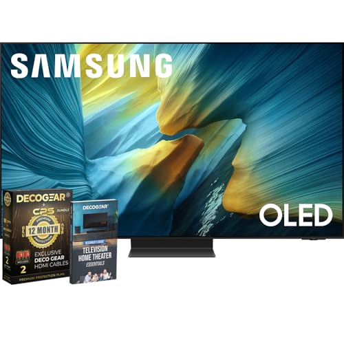 Samsung 65 inch OLED 4K S95F Smart TV (2025) Vision AI, OLED HDR Pro, Glare-Free Bundle with CPS Exclusive 1-Year Protection & Deco Gear Complete Home Theater Beginner's Guidebook