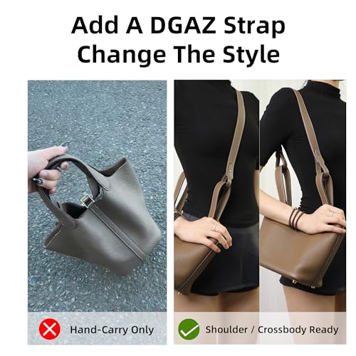 Image of DGAZ TC leather shoulder strap for Hermes Picotin /Lindy /Evelyne, replaceable crossbody bags strap, handmade
