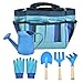 Produktbild FOROREH Kinder Gartenwerkzeug-Set, Gartentasche kompakt aus Holz und Eisen, Spielwerkzeuge für den Garten, Gartenspielzeug für Kinder, Gartenwerkzeuge mit Handschuhen, Schaufel, Harke, Tragetasche