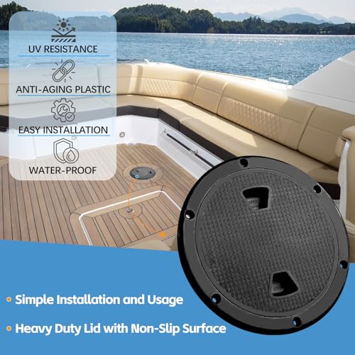 NVAAV 8 Inch Round Inspection Deck Plate Hatch with Detachable Cover, Black by NVAAV - Used condition - Image 2