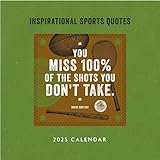 2025 Inspirational Sports Quotes by famous Sports personalities Square Calendar Vintage Style - You Miss 100% of the Shots You Don't Take