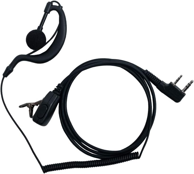 Earpiece with Mic,2 pin G Shape Earpiece Headset with Mic Ptt Compatible with Baofeng UV-5R BF-888S BF-F8HP BF-F9 UV-82 UV-82HP UV-82C Kenwood Walkie Talkies 2 Way Radio